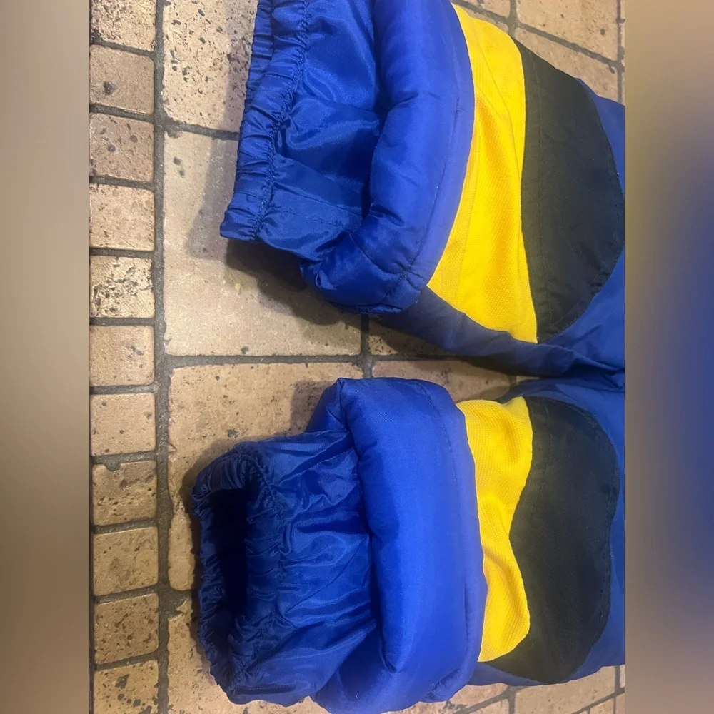 Toddler Blue & Yellow Winter Snowsuit – 24M – Warm Hooded Ski Outfit